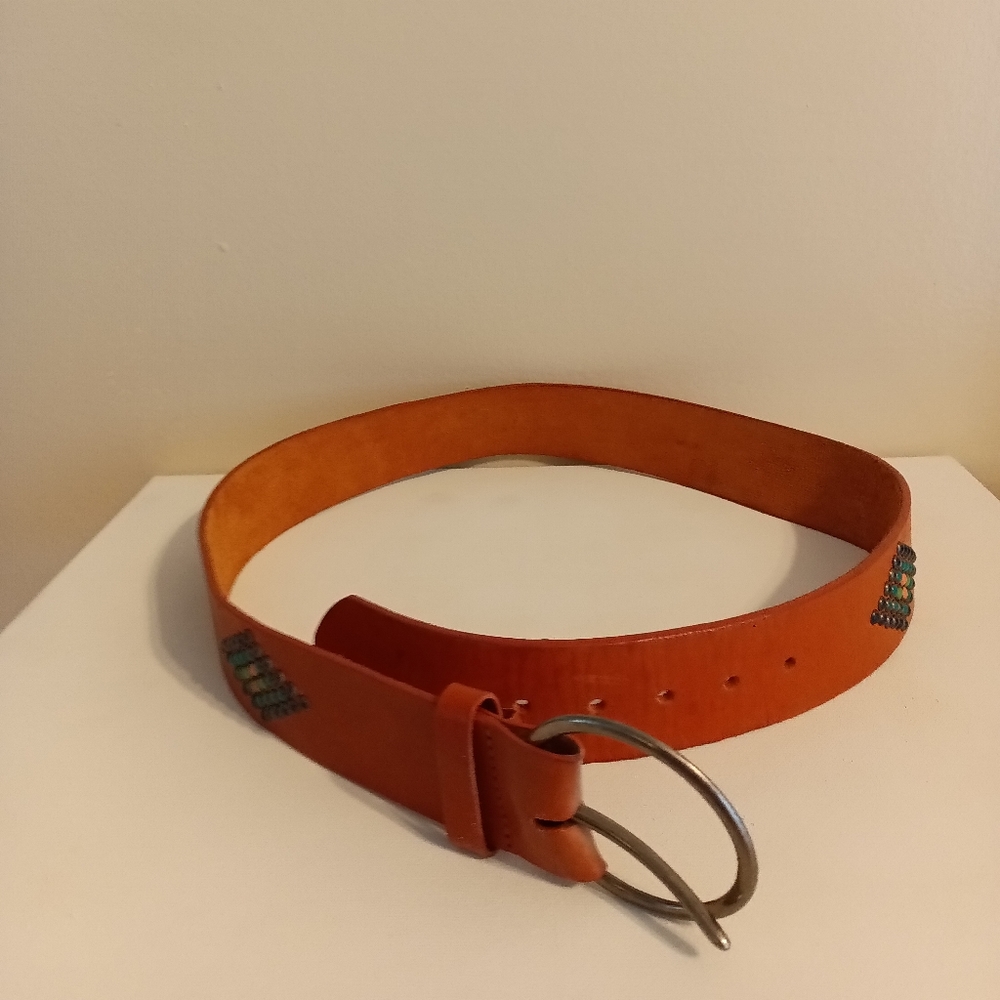 Western XL women's belt brown leather